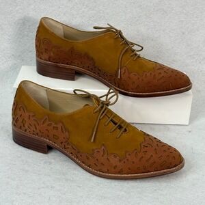 Pour La Victoire Brown Suede Fedra Oxfords Womens 9.5 Dark Academia Preppy Boho